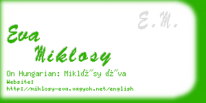 eva miklosy business card